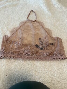 Victoria's Secret Mauve Lace Halter Bralette
